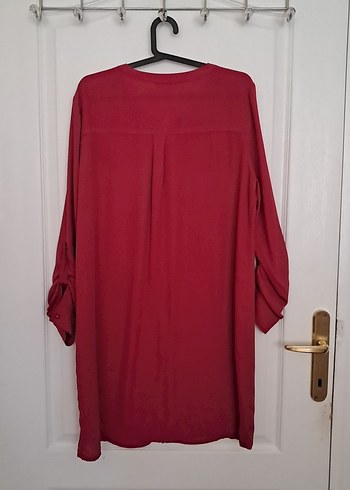 Fuşya Fermuarlı Rahat Kesim Kadın Tunik gömlek - Görsel 4