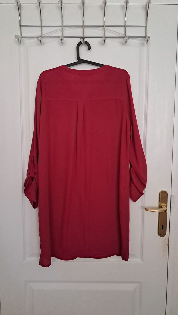 Fuşya Fermuarlı Rahat Kesim Kadın Tunik gömlek - Görsel 4