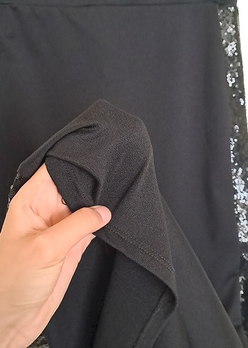 Siyah Drapeli Uzun Dar Etek - Görsel 6