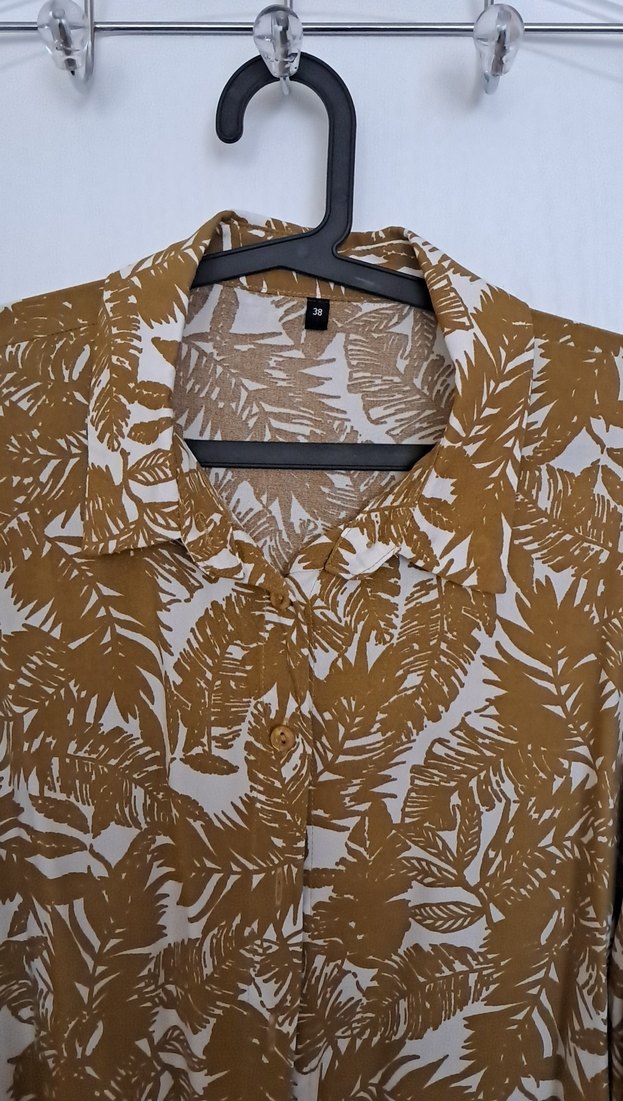 Düğmeli Uzun Kollu Bohem Kadın Gömlek - Görsel 2