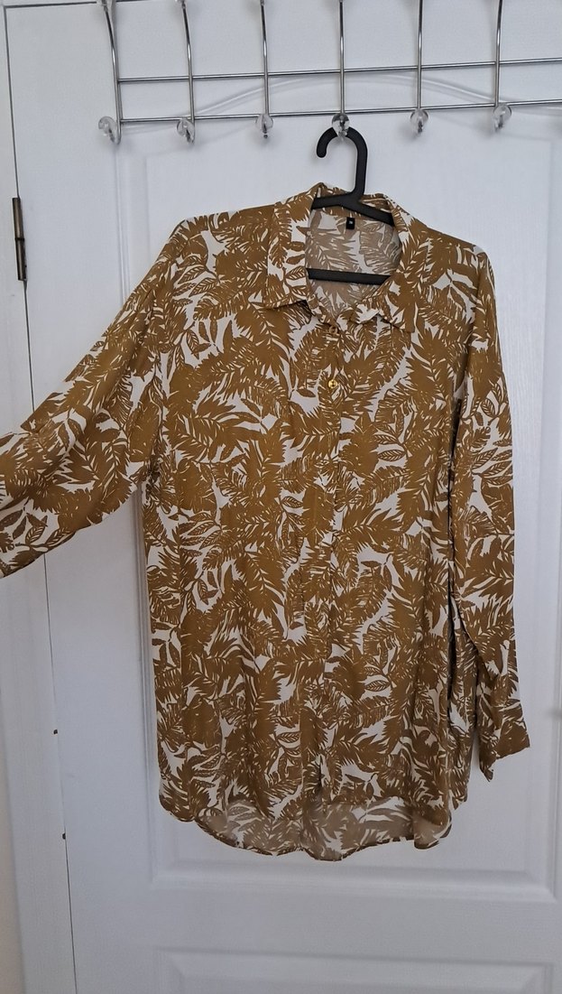 Düğmeli Uzun Kollu Bohem Kadın Gömlek - Görsel 3