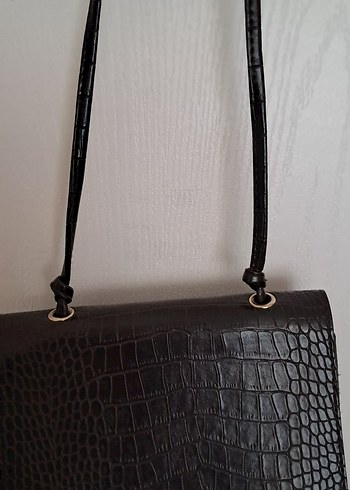 Kahverengi Deri Yılan Desenli Kadın Çanta - Görsel 5