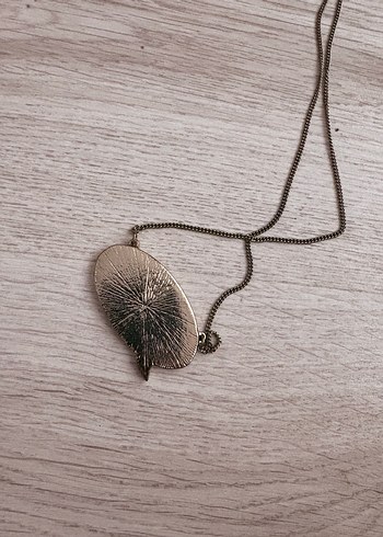 Uzun Zincir Detaylı Altın Renkli Kadın Kolye - Görsel 3