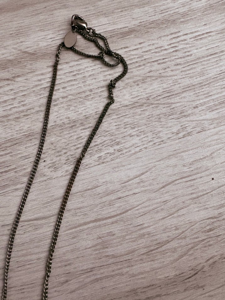 Uzun Zincir Detaylı Altın Renkli Kadın Kolye - Görsel 2