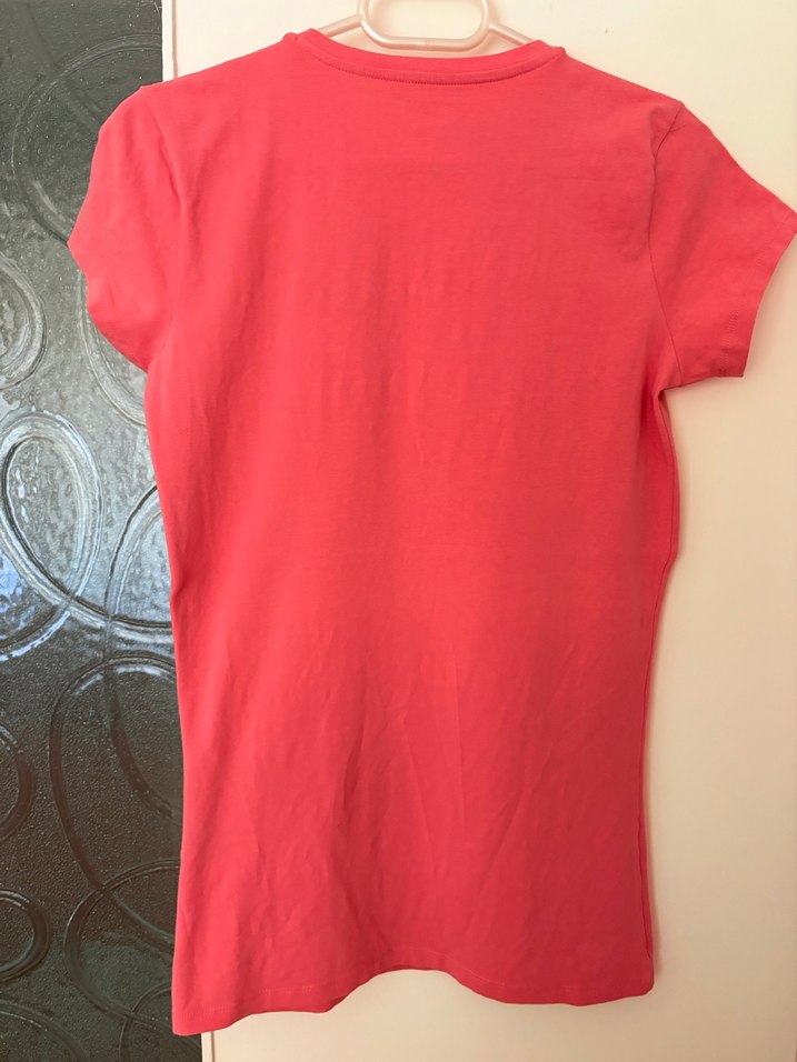 Gül kurusu Kısa Kollu Kadın Tişört - Görsel 2