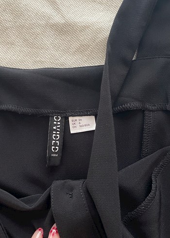H&M H&M Düğmeli Siyah Midi Günlük Elbise