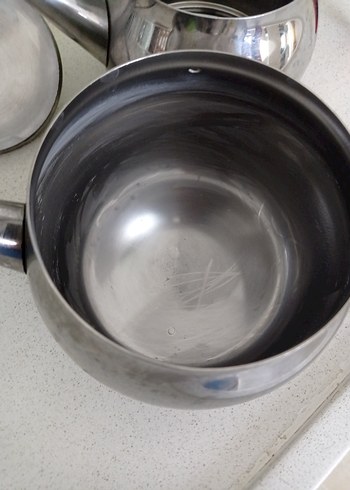 Kırmızı Saplı Gri Çelik Çaydanlık - Görsel 3