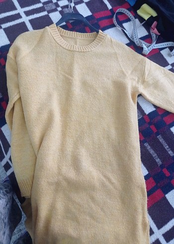 Sarı Kadın Örme Yün Triko - Görsel 5