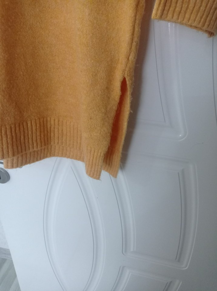 Sarı Kadın Örme Yün Triko - Görsel 3