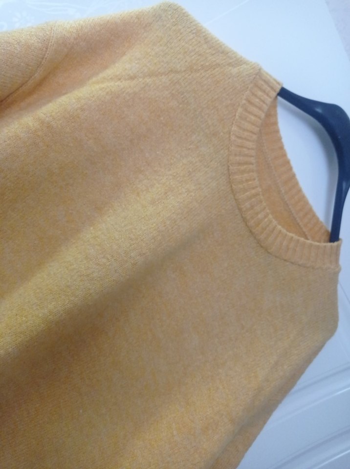 Sarı Kadın Örme Yün Triko - Görsel 4