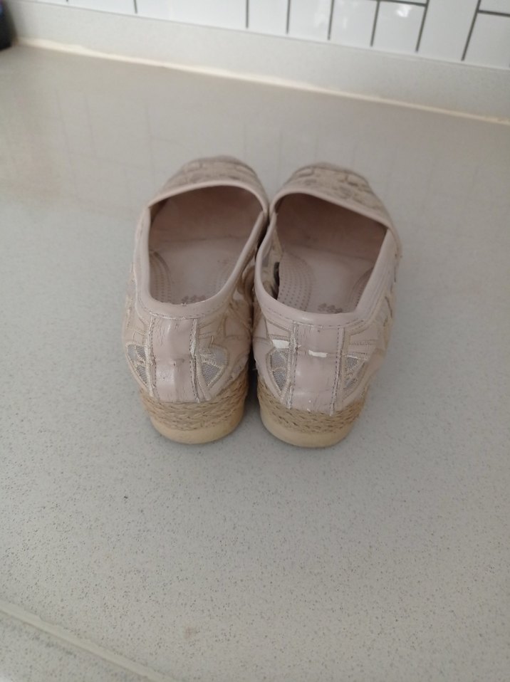 Bej Nakışlı Bohem Dolgu Topuk Kadın Babet - Görsel 5