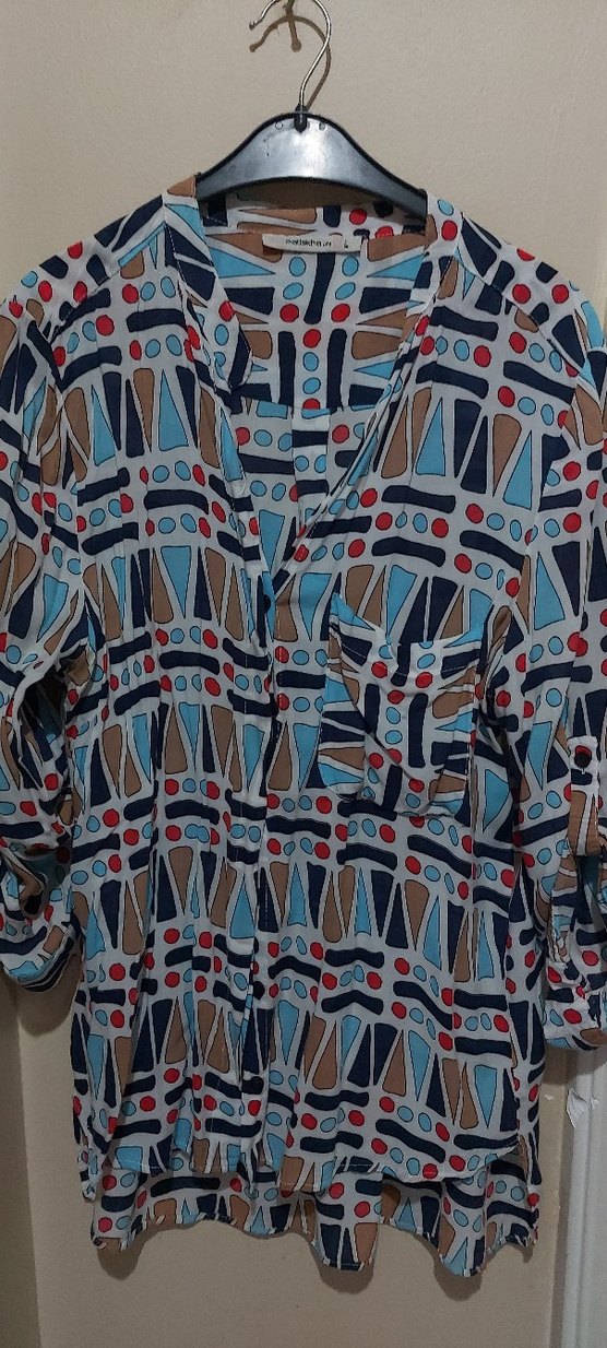 Desenli Bohem V Yaka Hamile Tunik - Görsel 3