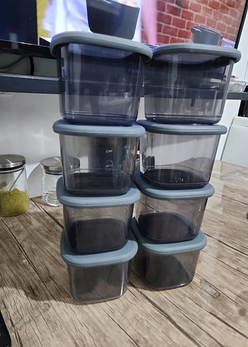  Beden gri Renk Gri Plastik Saklama Kabı Seti