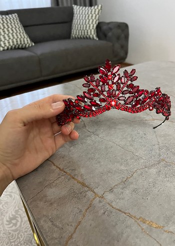 Accessorize Koyu Kırmızı Parlak Taşlı Taç