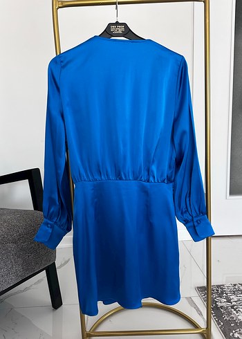 Zara Parlak Mavi Midi Kadın Elbise - Görsel 8