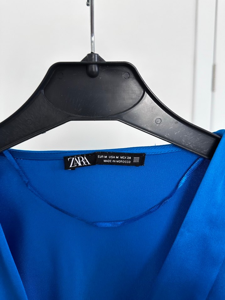 Zara Parlak Mavi Midi Kadın Elbise - Görsel 5
