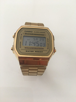 universal Beden altın Renk Orjinal casio retro saat