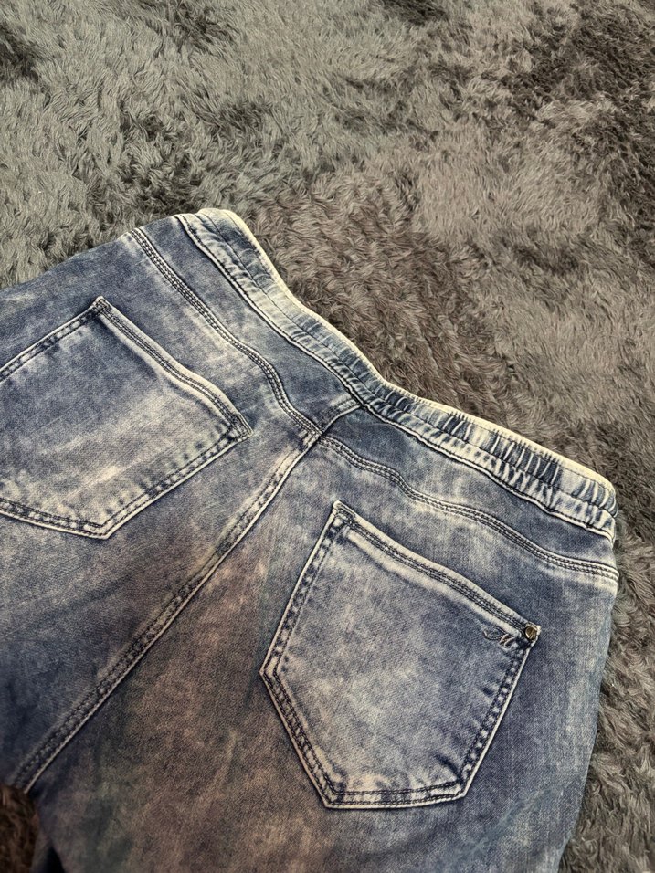 Kadın Gri Batik Desenli Kemerli Jean - Görsel 4