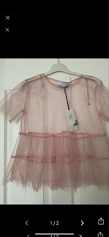 Pembe Tül Bluz