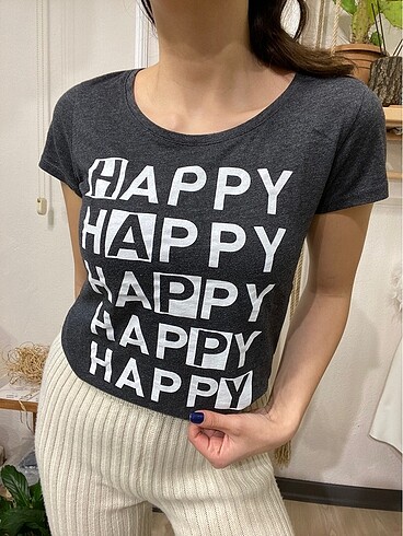 Defacto happy baskılı tshirt