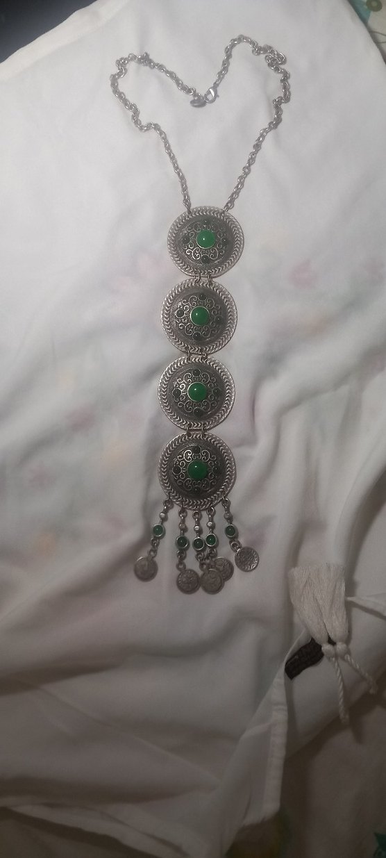 gümüş vintage antika kolye - Görsel 2