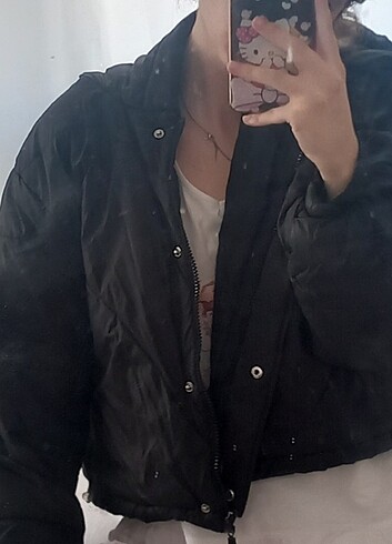 Kadın mont siyah - Görsel 4