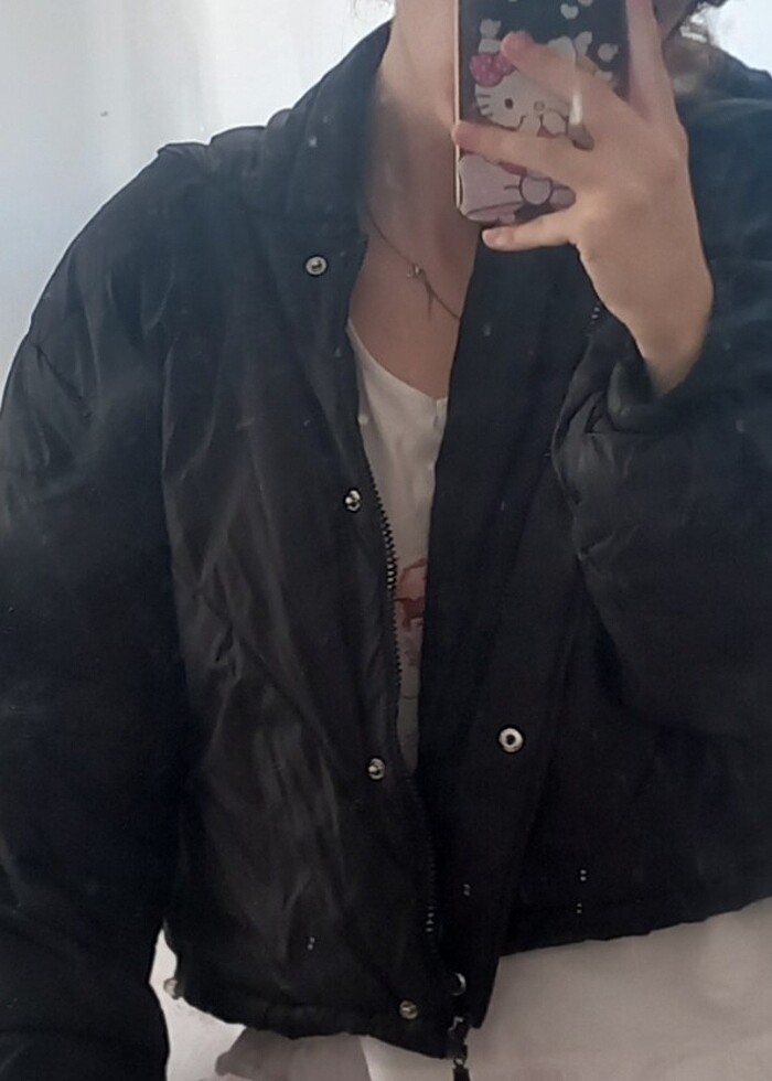 Kadın mont siyah - Görsel 4