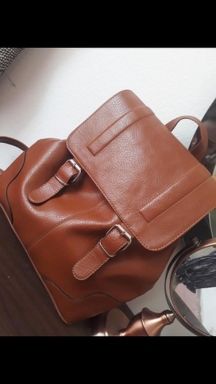 taba deri sırt çantası 