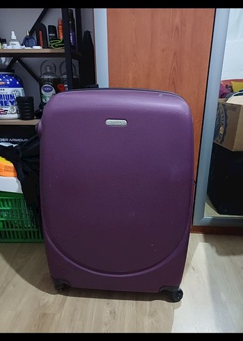 Mor Erkek Bavulu, Tokalı, Düz Desensiz - Görsel 2