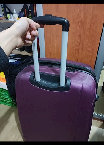 Mor Erkek Bavulu, Tokalı, Düz Desensiz - Görsel 8