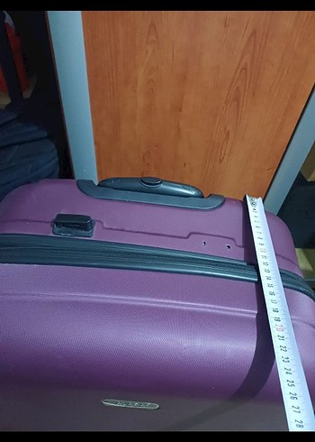 Mor Erkek Bavulu, Tokalı, Düz Desensiz - Görsel 7