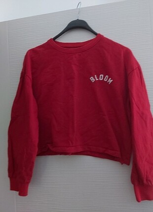 Kırmızı Crop Sweatshirt 