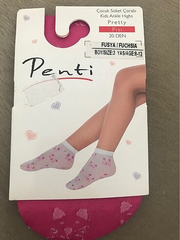 8-12 yaş pembe çorap
