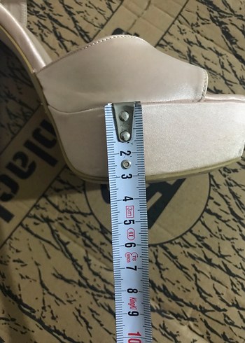 Pudra Renkli Kadın Topuklu Abiye Ayakkabı - Görsel 8