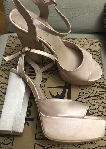 Pudra Renkli Kadın Topuklu Abiye Ayakkabı - Görsel 2