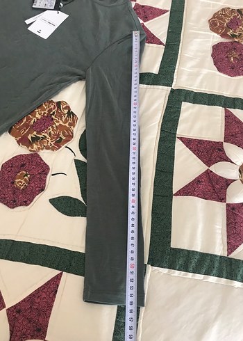 Haki renk uzun kollu tişört - Görsel 6