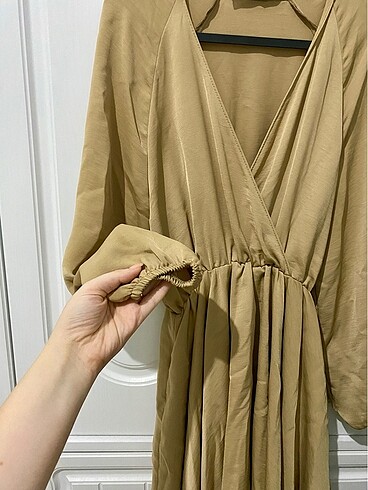 s Beden camel Renk Mini Elbise