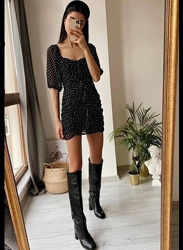 ZARA PUANTİYELİ TÜL ELBİSE