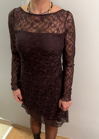 Kahverengi Elbise - Görsel 4