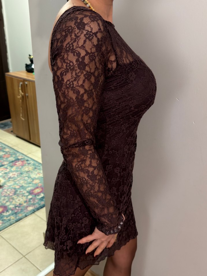 Kahverengi Elbise - Görsel 3