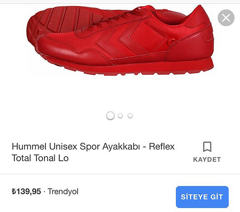 Hummel kırmızı unisex spor ayakkabı 