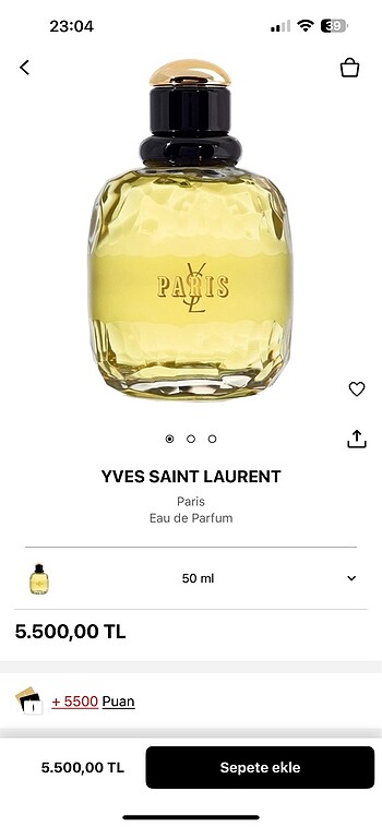 Beden Yves Saint Laurent Paris Parfüm