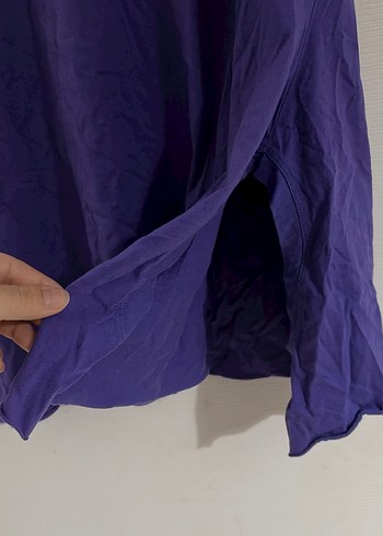 Mor Baskılı Hamile Tişörtü, Kısa Kollu, Rahat Kesim - Görsel 2