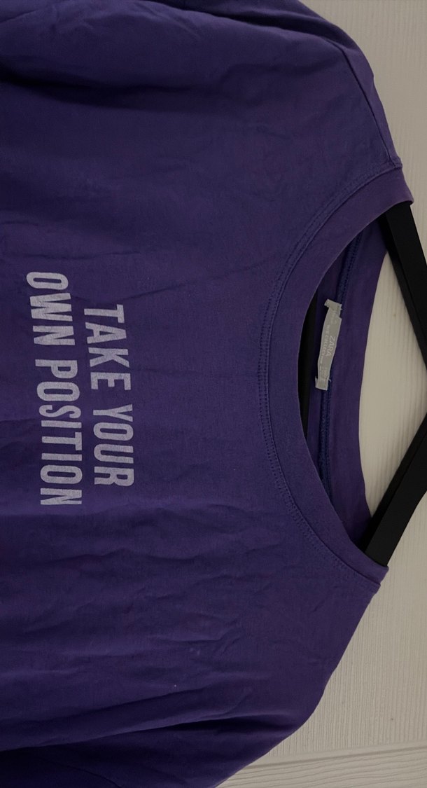 Mor Baskılı Hamile Tişörtü, Kısa Kollu, Rahat Kesim - Görsel 3