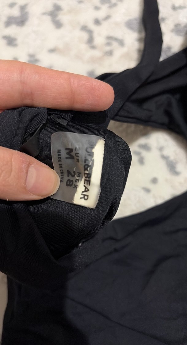 Siyah İnce Askılı Kadın Mayo - Görsel 2