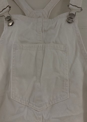 Kadın Beyaz Keten Midi Salopet - Görsel 2