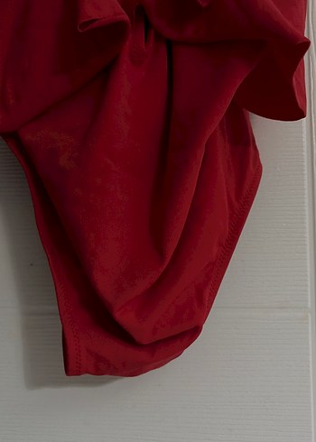 Kırmızı Drapeli İnce Askılı Mini Mayo - Görsel 3