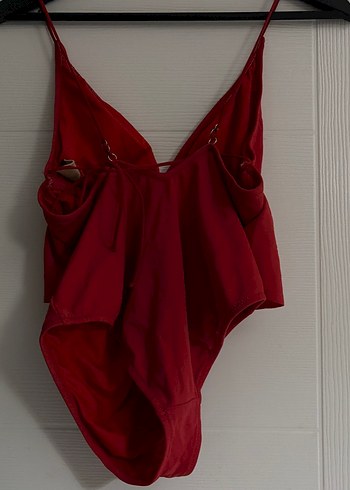 Kırmızı Drapeli İnce Askılı Mini Mayo - Görsel 4