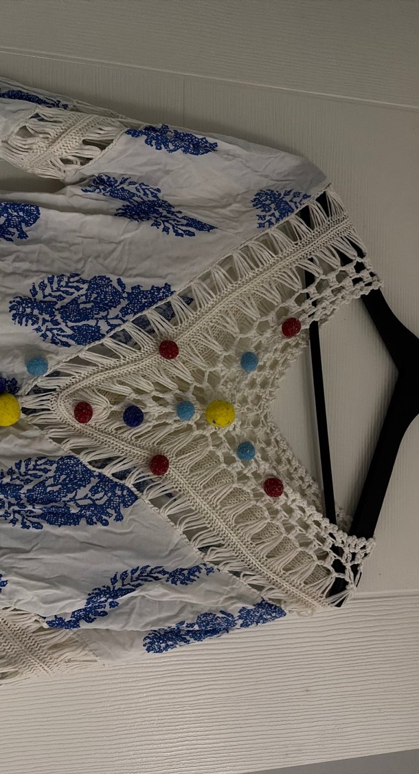 Bohem Çok Renkli Püsküllü Uzun pareo - Görsel 3