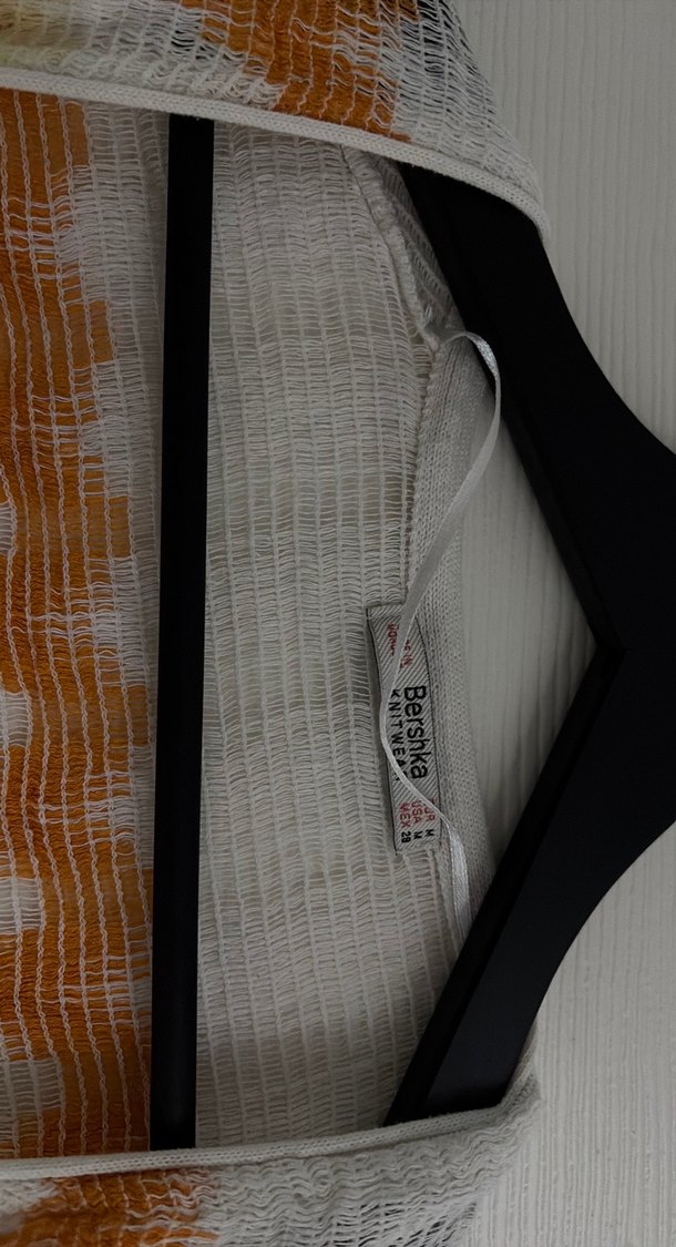 Sarı Bağlama Desenli Bohem Örgü Hırka pareo - Görsel 3